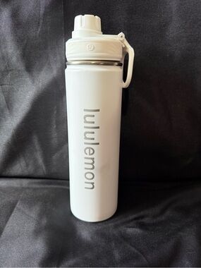 New Lululemon White Stainless Steel Water Bottle
